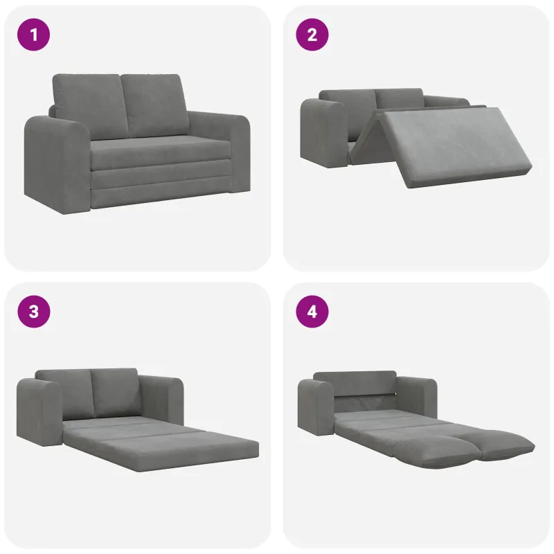 Sofa lova Tamsiai pilka 148 x 71 x 83 cm Aksomas
