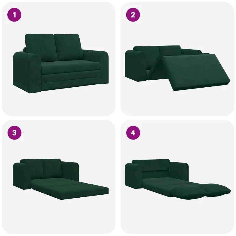 Sofa lova Tamsiai žalia 148 x 71 x 83 cm Aksomas