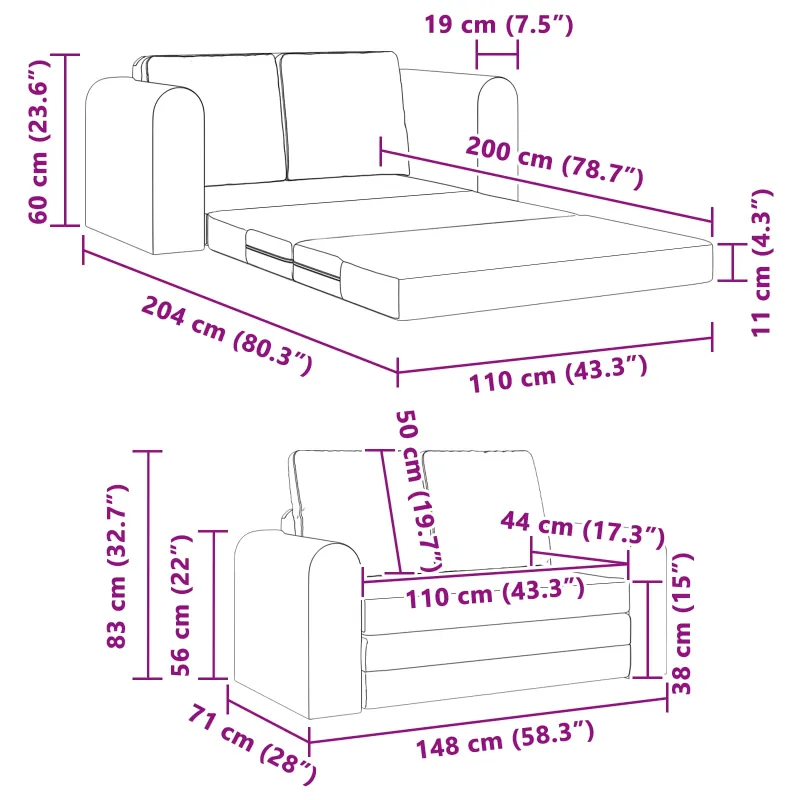 Sofa lova Tamsiai žalia 148 x 71 x 83 cm Aksomas