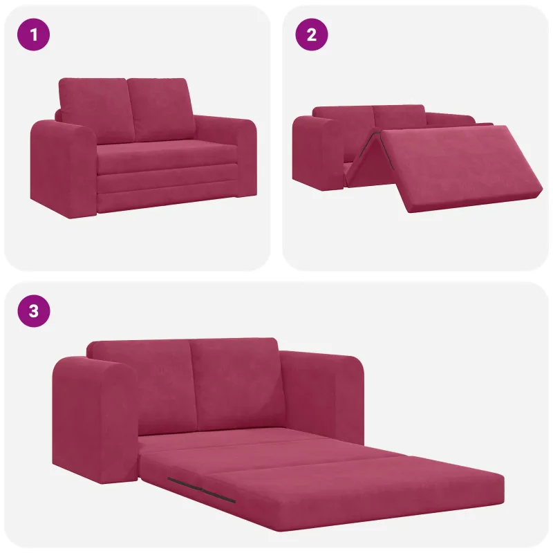 Sofa lova Vyno raudona 148 x 71 x 83 cm Aksomas