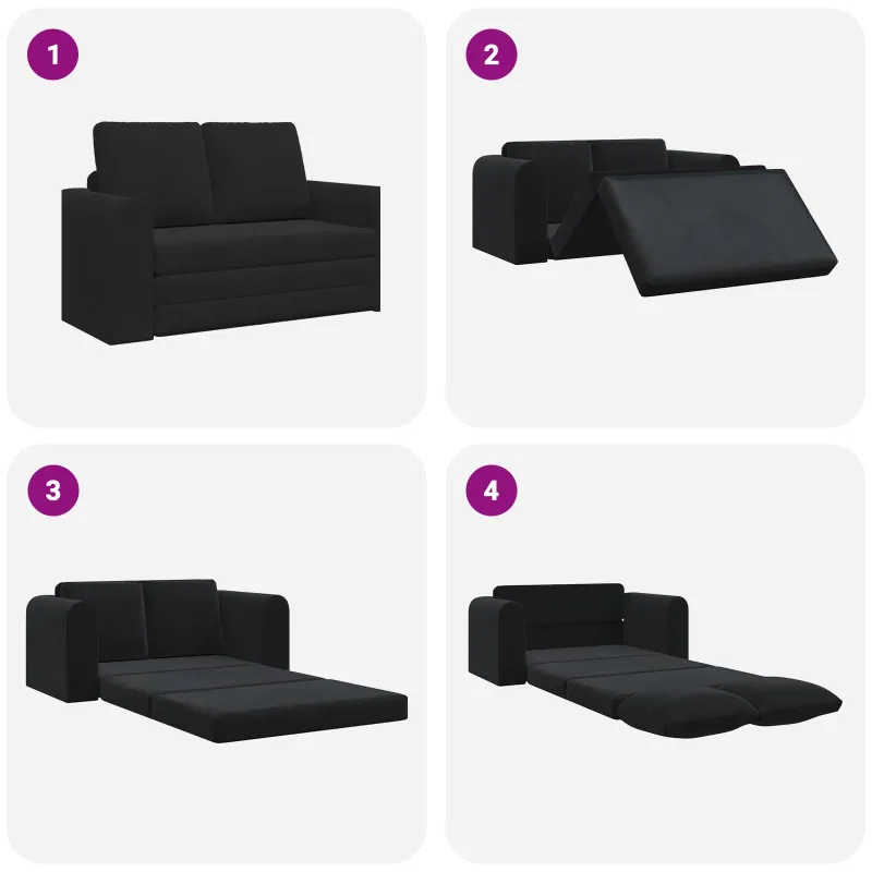 Sofa lova Juoda 148 x 71 x 83 cm Aksomas