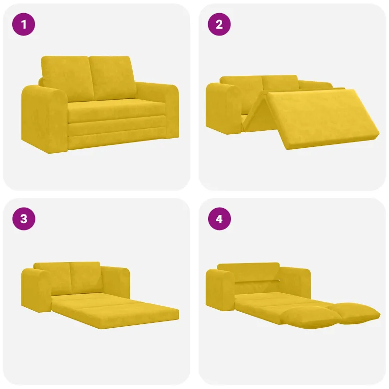 Sofa lova Geltona 148 x 71 x 83 cm Aksomas