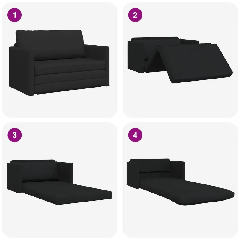 Sofa lova 110cm Juoda audinys