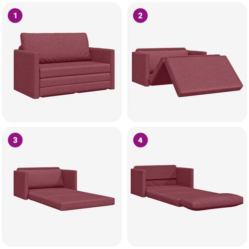 Sofa lova 110cm Vyno raudona audinys