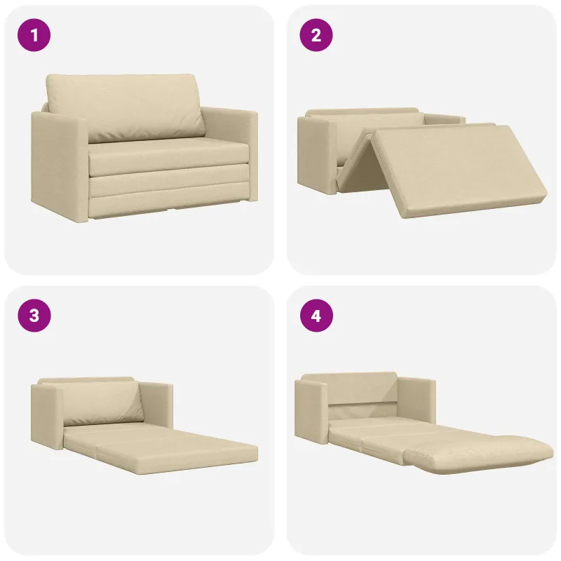 Sofa lova 110cm Kreminė audinys