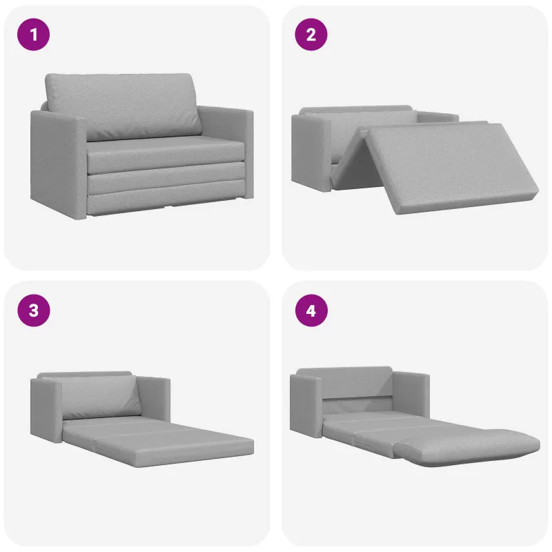 Sofa lova Debesų pilka 124 x 71 x 78 cm audinys
