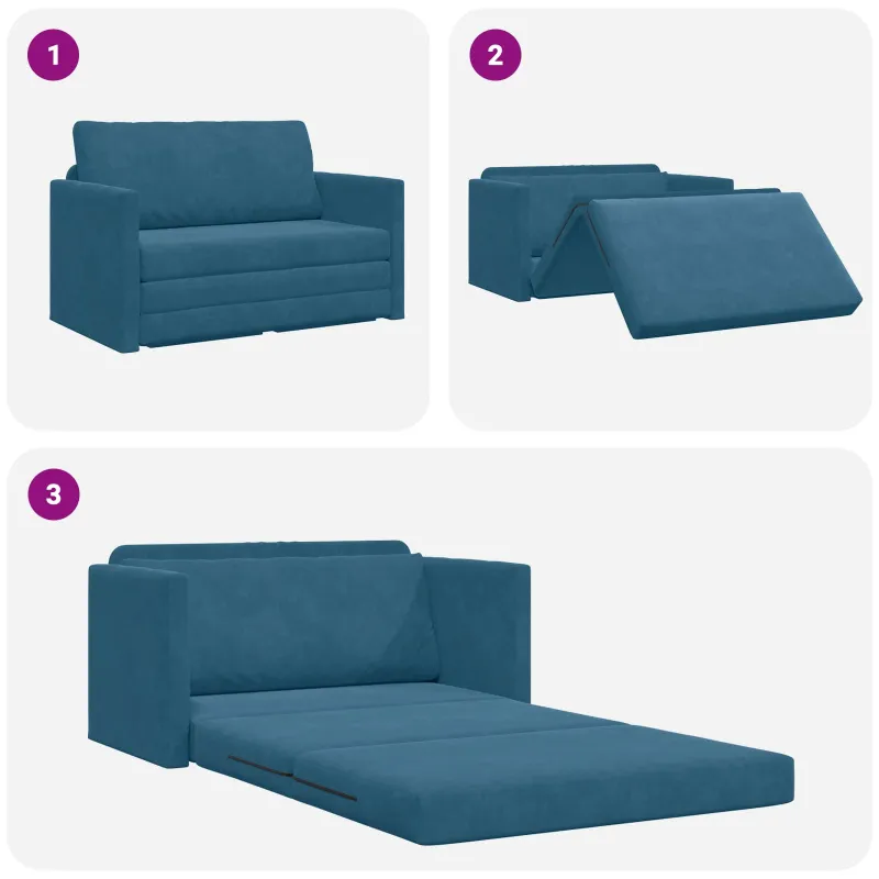 Sofa lova Mėlyna 124 x 71 x 78 cm Aksomas