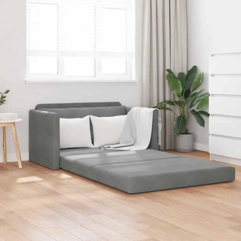 Sofa lova Tamsiai pilka 124 x 71 x 78 cm Aksomas