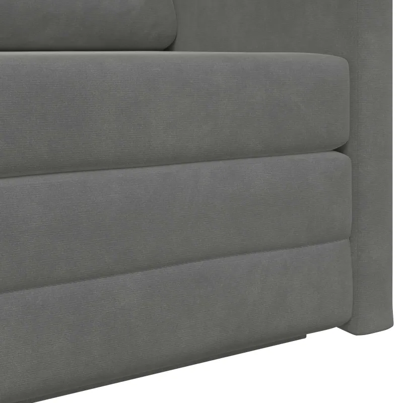 Sofa lova Tamsiai pilka 124 x 71 x 78 cm Aksomas