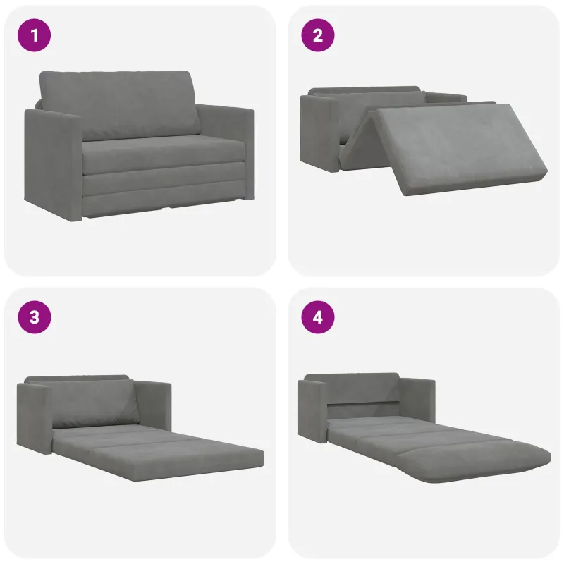 Sofa lova Tamsiai pilka 124 x 71 x 78 cm Aksomas