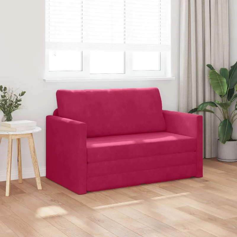 Sofa lova Vyno raudona 124 x 71 x 78 cm Aksomas