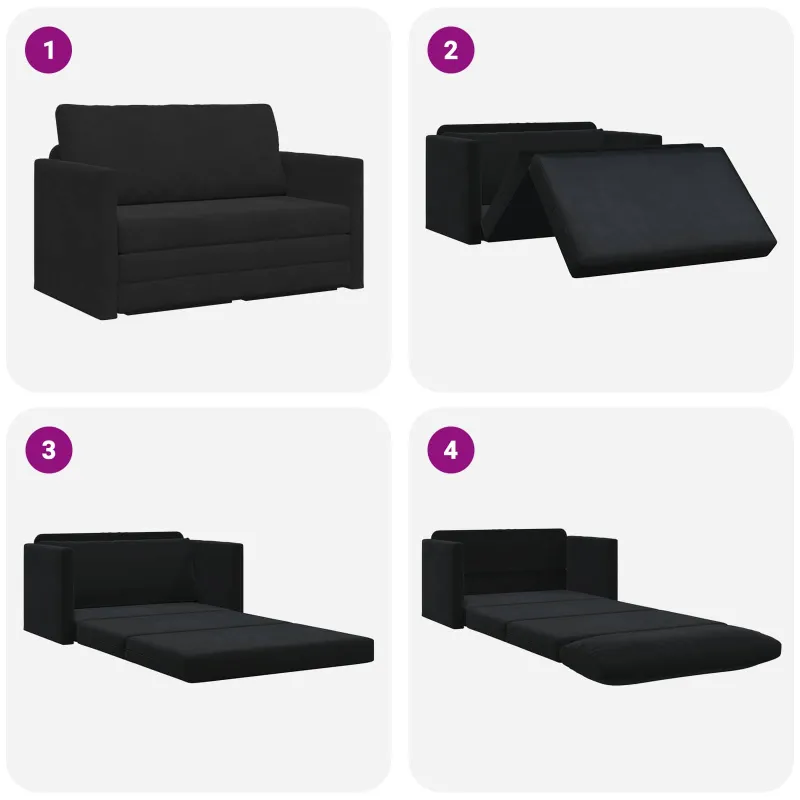 Sofa lova Juoda 124 x 71 x 78 cm Aksomas