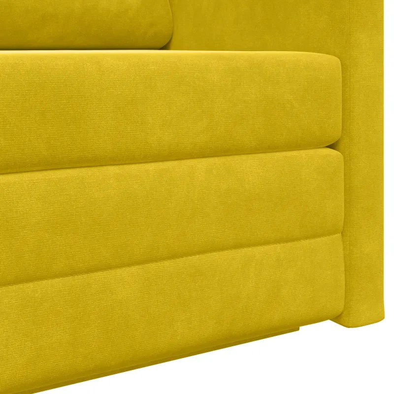 Sofa lova Saulėgrąžų geltona 124 x 71 x 78 cm Aksomas