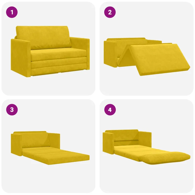 Sofa lova Saulėgrąžų geltona 124 x 71 x 78 cm Aksomas