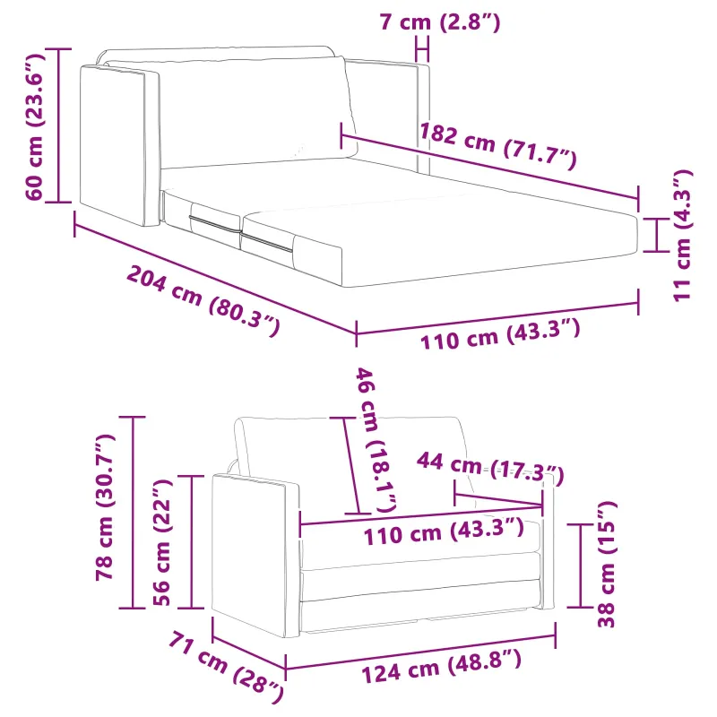 Sofa lova Saulėgrąžų geltona 124 x 71 x 78 cm Aksomas