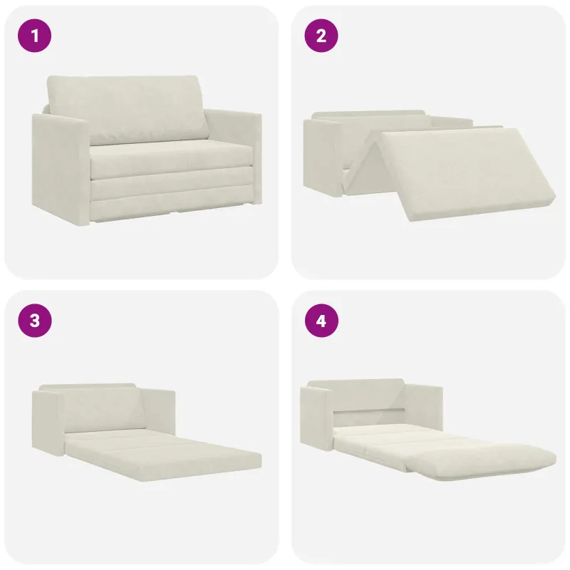 Sofa lova Kreminė 124 x 71 x 78 cm Aksomas