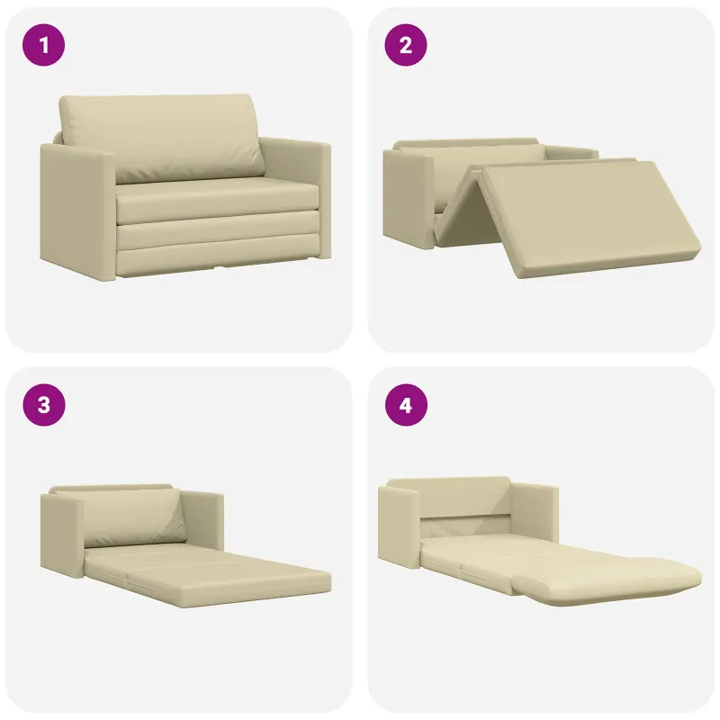 Sofa lova Kreminė 124 x 71 x 78 cm Dirbtinė Oda
