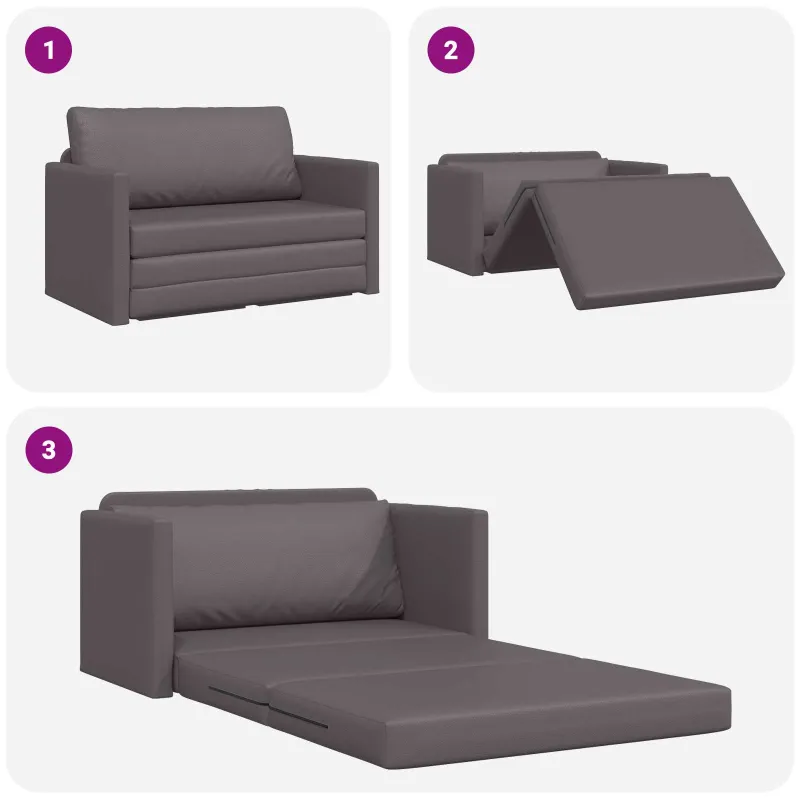 Sofa lova Pilka 124 x 71 x 78 cm Dirbtinė Oda