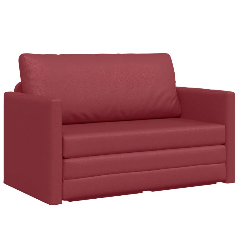 Sofa lova Vyno raudona 124 x 71 x 78 cm Dirbtinė Oda
