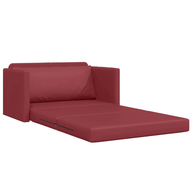 Sofa lova Vyno raudona 124 x 71 x 78 cm Dirbtinė Oda