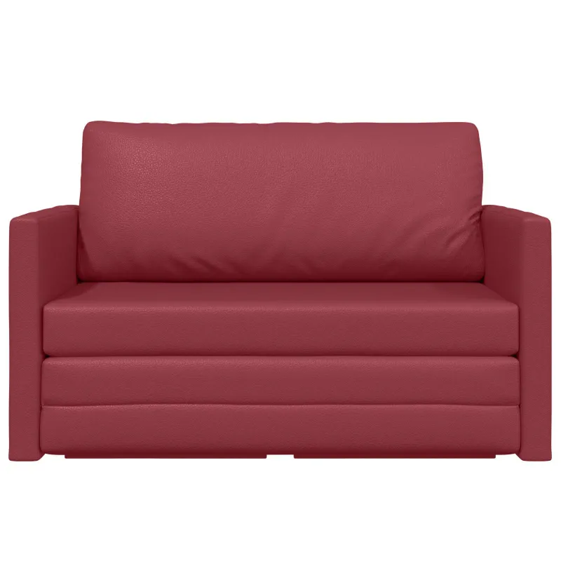 Sofa lova Vyno raudona 124 x 71 x 78 cm Dirbtinė Oda