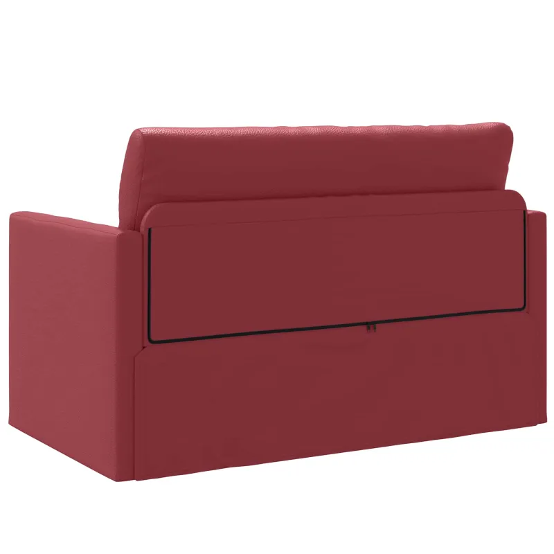 Sofa lova Vyno raudona 124 x 71 x 78 cm Dirbtinė Oda