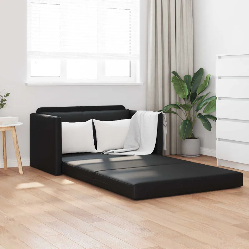 Sofa lova Juoda 124 x 71 x 78 cm Dirbtinė Oda
