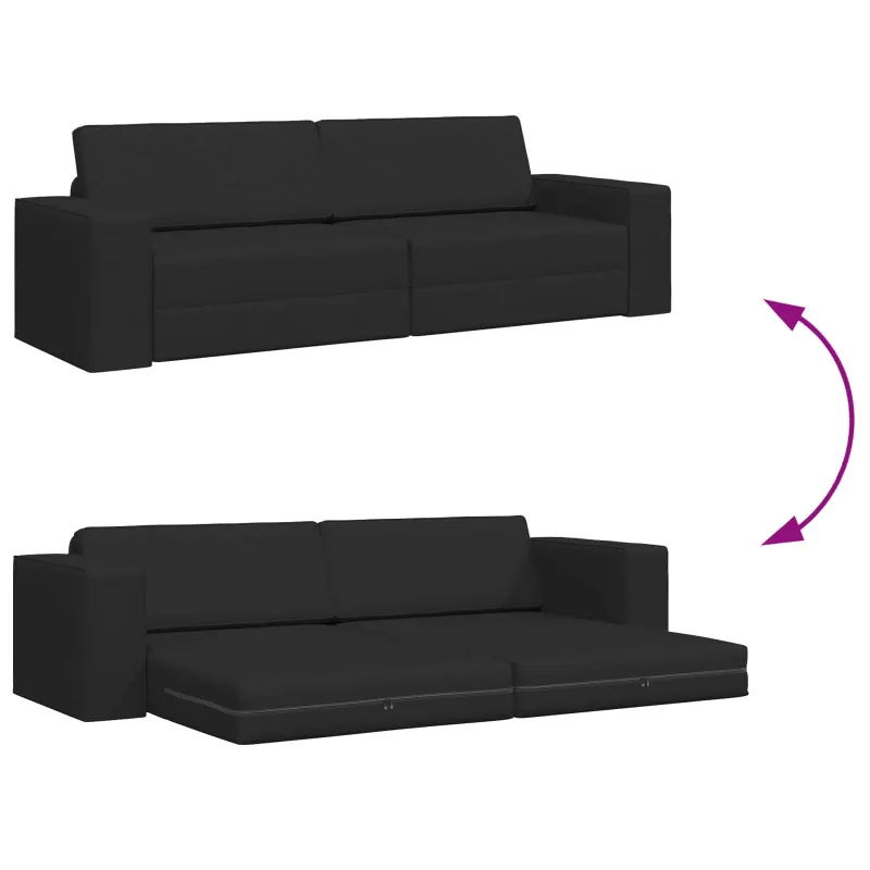 Sofa lova Juoda 245 x 78 x 77 cm audinys