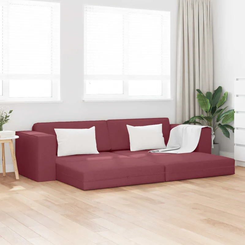 Sofa lova Vyno raudona 245 x 78 x 77 cm audinys
