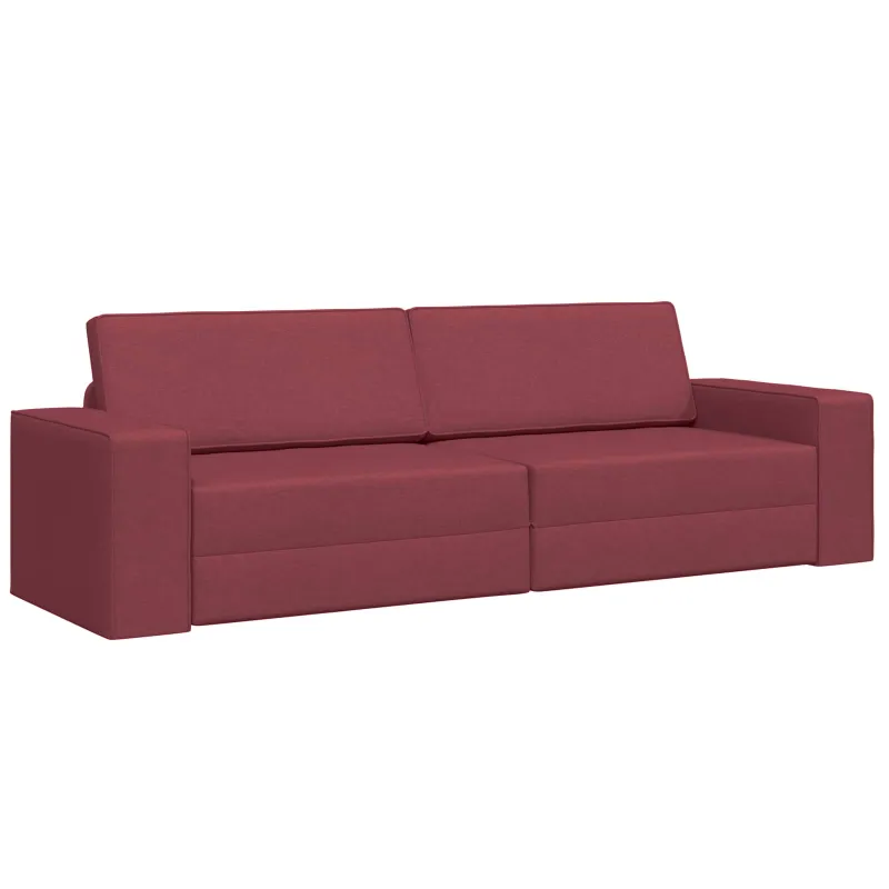 Sofa lova Vyno raudona 245 x 78 x 77 cm audinys