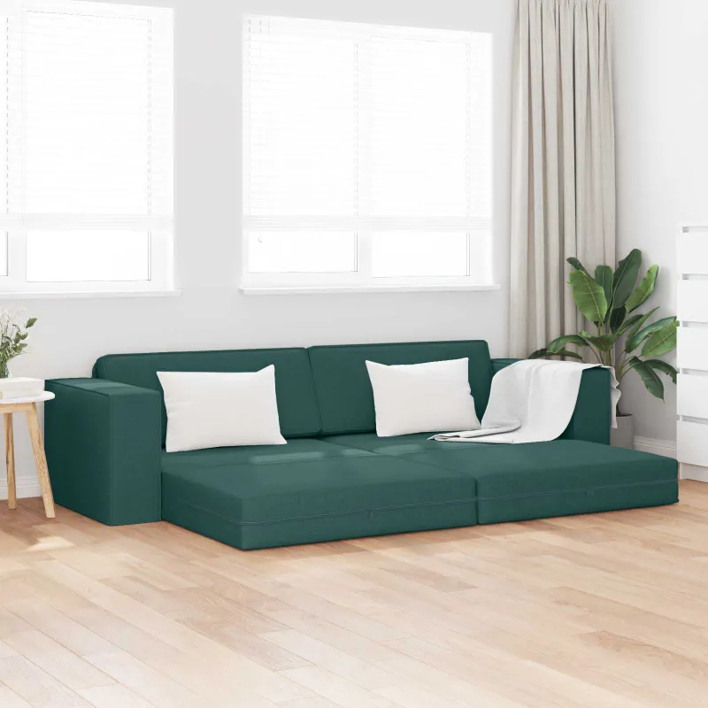 Sofa lova Tamsiai žalia 245 x 78 x 77 cm audinys