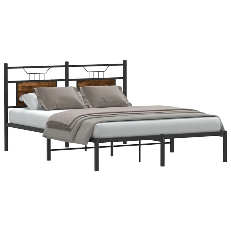 Lovos rėmas be čiužinio, dūminio ąžuolo, 140x200cm, mediena