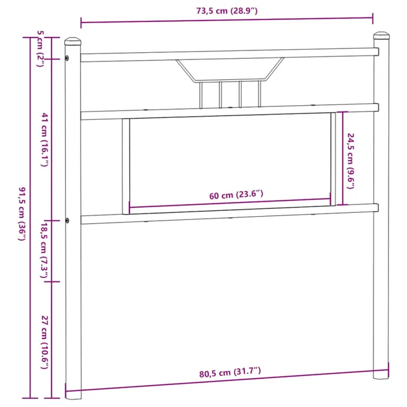 Pakaitinis galvūgalis Sonoma ąžuolas 75 cm inžinerinis medis ir plienas