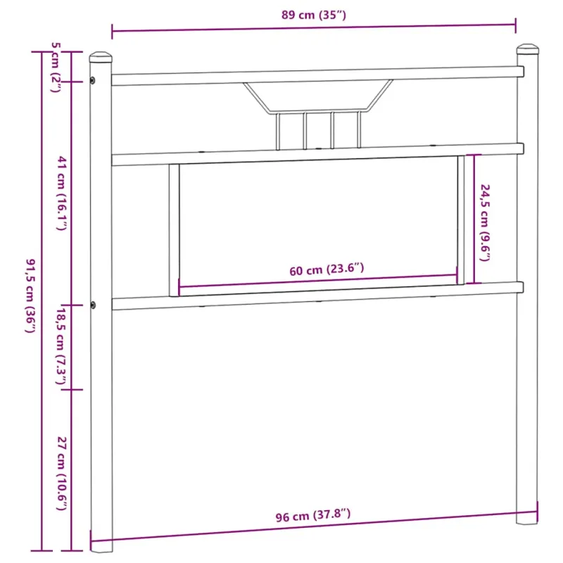 Pakaitinis galvūgalis Sonoma ąžuolas 90 cm Mediena ir plienas