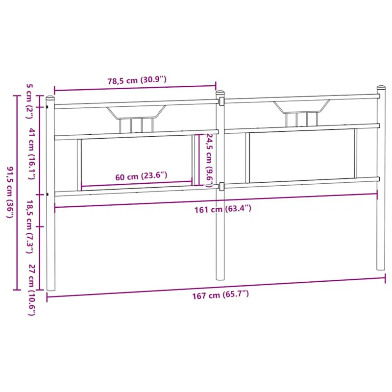 Pakaitinis galvūgalis Sonoma ąžuolas 160 cm Mediena ir plienas
