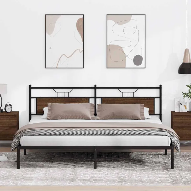 lovos rėmas be čiužinio rudas ąžuolas 200x200 cm