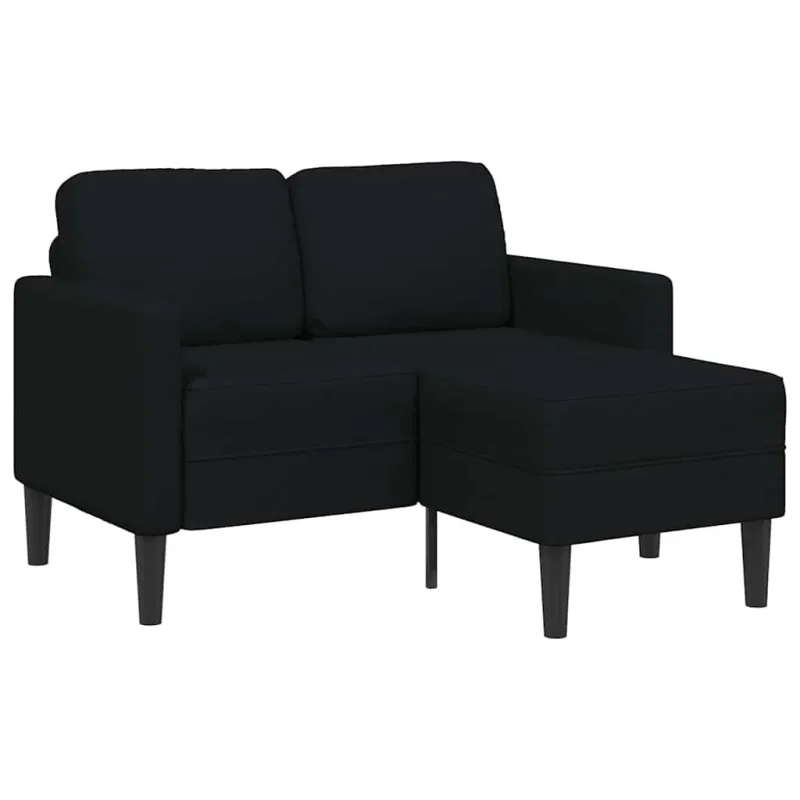 2-vietė sofa su L formos juodu 125 cm audiniu