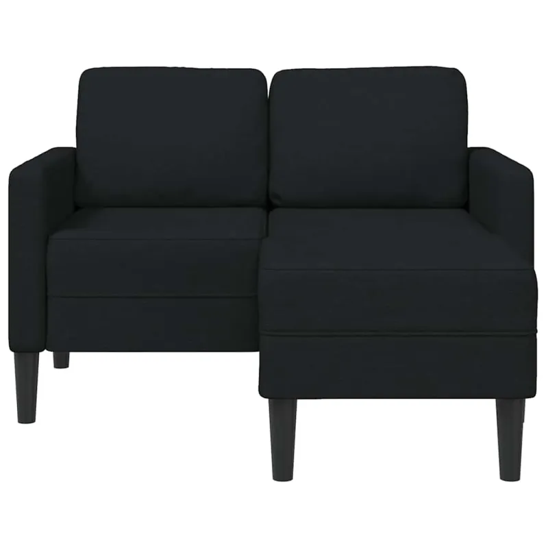 2-vietė sofa su L formos juodu 125 cm audiniu