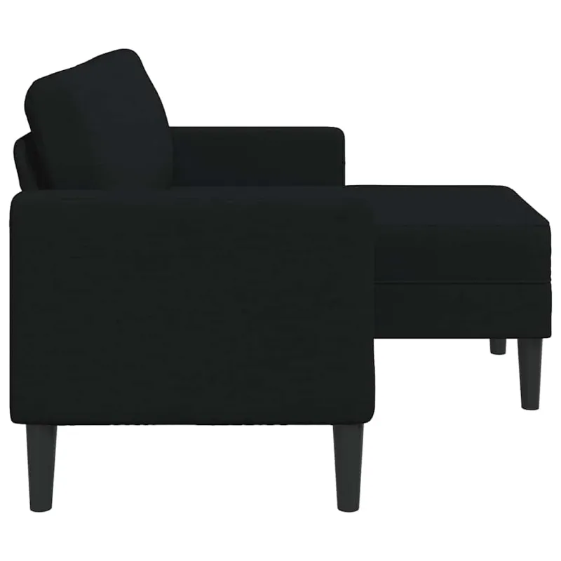 2-vietė sofa su L formos juodu 125 cm audiniu