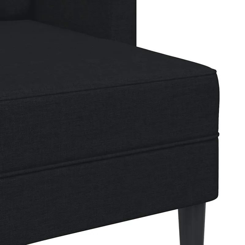 2-vietė sofa su L formos juodu 125 cm audiniu