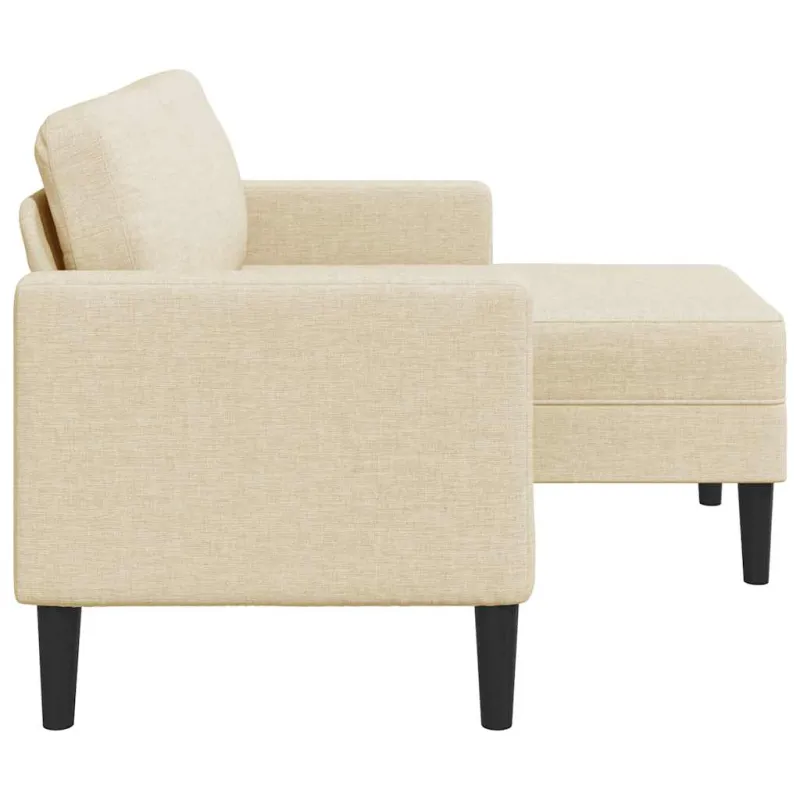 2-vietė sofa su L formos kreminiu 125 cm audiniu