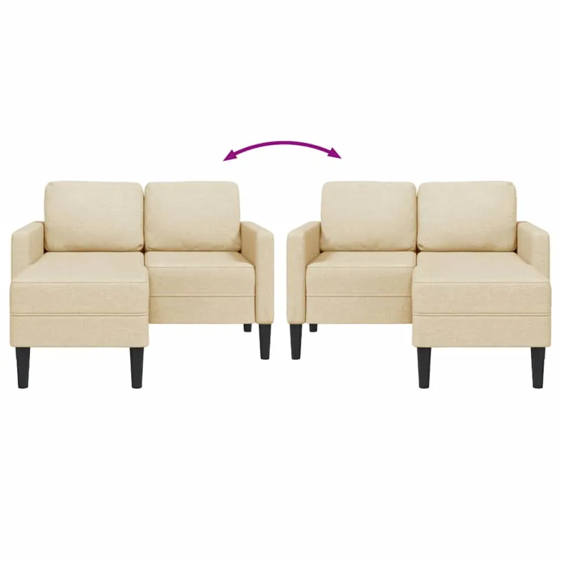 2-vietė sofa su L formos kreminiu 125 cm audiniu