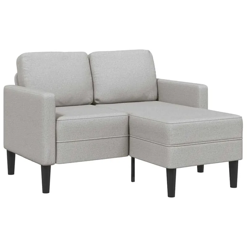 dvivietė sofa su gultu L formos debesies pilka 125 cm audinys