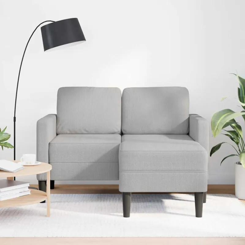 dvivietė sofa su gultu L formos debesies pilka 125 cm audinys