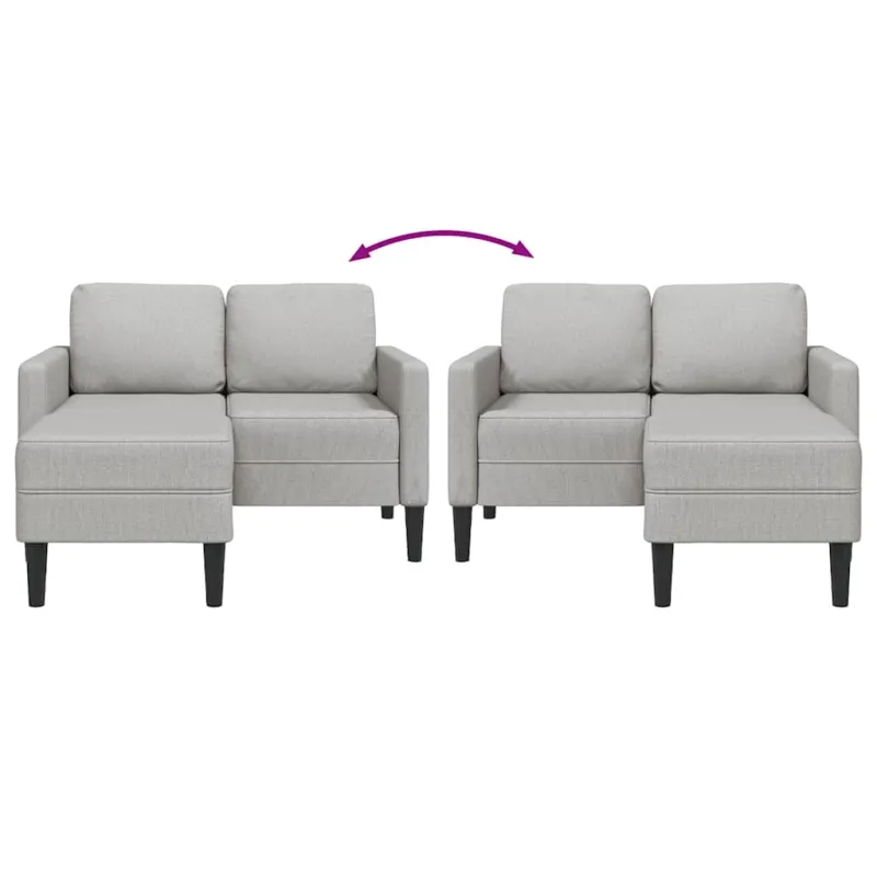 dvivietė sofa su gultu L formos debesies pilka 125 cm audinys