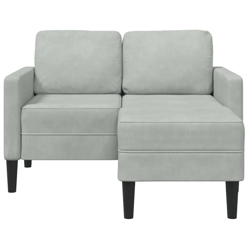 dvivietė sofa su gultu L formos šviesiai pilka 125 cm Velvet