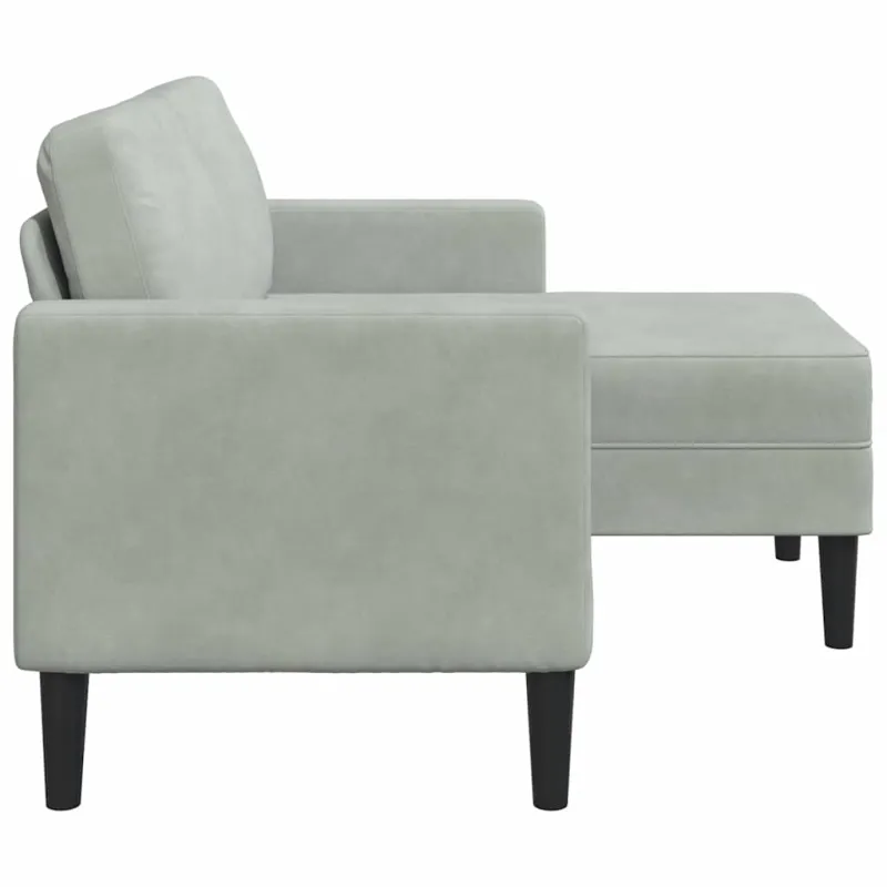 dvivietė sofa su gultu L formos šviesiai pilka 125 cm Velvet