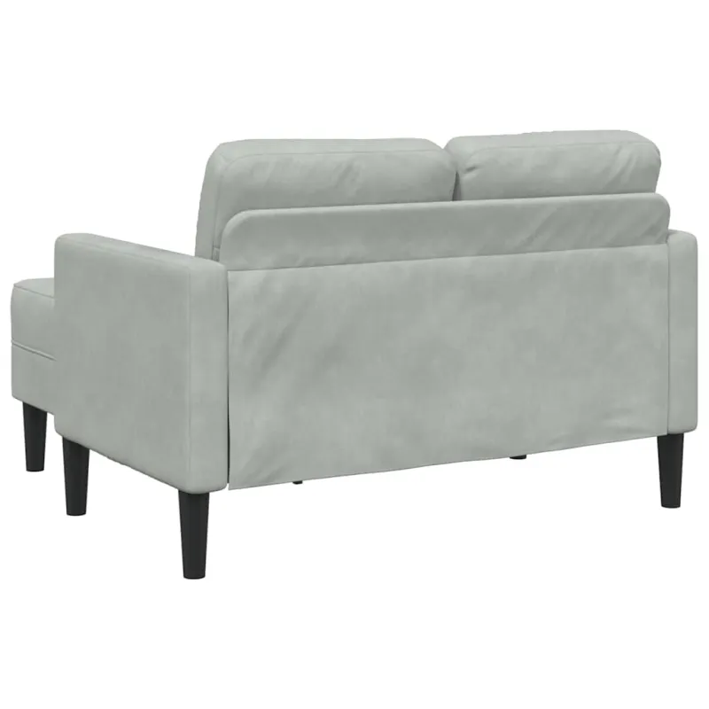dvivietė sofa su gultu L formos šviesiai pilka 125 cm Velvet