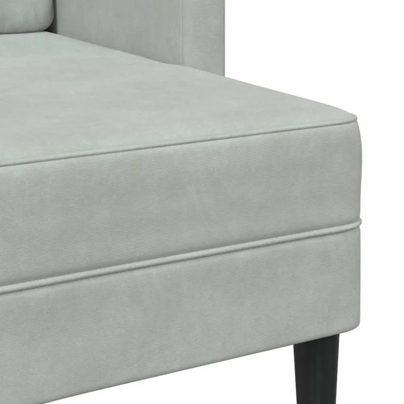 dvivietė sofa su gultu L formos šviesiai pilka 125 cm Velvet