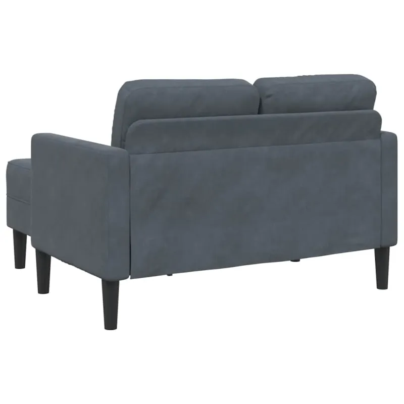 dvivietė sofa su gultu L formos tamsiai pilka 125 cm aksomas
